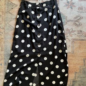 Polka Dot Midi Skirt Listicle